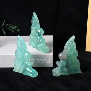 Vente flash - Sculpture de fée en fluorite arc-en-ciel naturelle, sculptée à la main, sculptures de fées en cristal naturel pour la décoration - Product Image 2