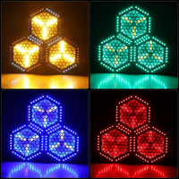 Lumière LED COB vintage avec anneau intérieur ambre 3x50W et anneau extérieur RGB 72x0.5W, éclairage DMX512 pour bar, lounge et salle de diffusion en direct