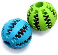 Jouet interactif pour animaux de compagnie en caoutchouc, type puzzle à dissimuler les aliments, pour mâcher et nettoyer les molaires, avec balle aromatisée à la menthe