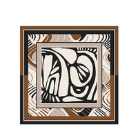 Écharpe carrée en soie satinée unie personnalisée avec motifs abstraits, design imprimé sur mesure pour femmes