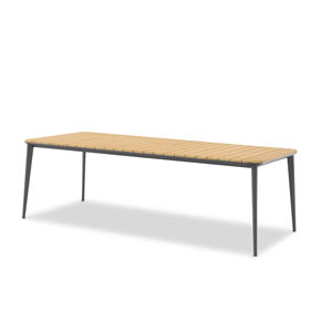 โต๊ะ TIMO FIXED TABLE ขนาด 240x100 ซม. สีแอนทราไซต์ โลหะและไม้สัก - Product Image 1