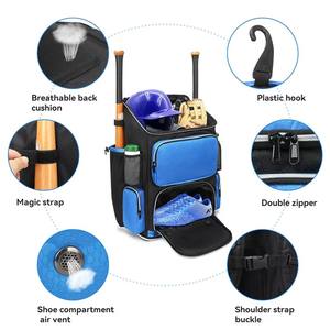 Sac à dos de baseball grande capacité extensible, sac pour équipement de softball avec compartiment ventilé pour chaussures et supports pour bâtons - Product Image 6
