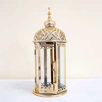 Lanterne marocaine en métal plaqué or Luckygoods QT260171, porte-bougie pour le Ramadan, mariage, décoration de la maison