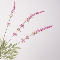 Bunga Lavender Buatan 66cm, Batang Lavender Ungu dengan Daun Berumbai untuk Dekorasi Rumah, Vas, dan Perlengkapan Foto