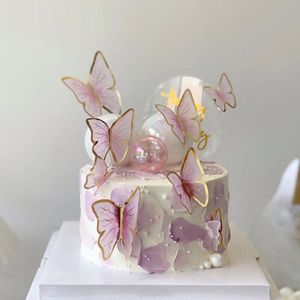 Lot de 5 décorations de cupcakes en papier papillon pour gâteaux d'anniversaire et de mariage - Product Image 2