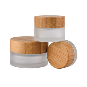 Hộp Đựng Kem Mỹ Phẩm Logo Tùy Chỉnh Bình Thủy Tinh Trong Mờ Màu Đen Hổ Phách Mờ <span class=keywords><strong>5Ml</strong></span> 15Ml 30Ml 50Ml 100Ml Có Nắp Gỗ Tre - Product Image 2