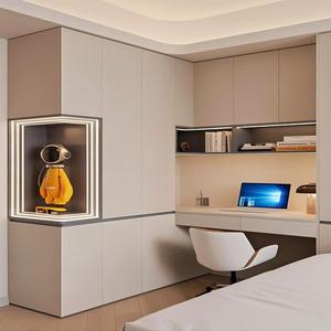 Armario Vestidor <span class=keywords><strong>de</strong></span> Alta Gama con Escritorio Integrado, Estantes Ajustables, Madera Sólida Ecológica, Mueble <span class=keywords><strong>de</strong></span> Almacenamiento Multifuncional Personalizado para Toda la <span class=keywords><strong>Casa</strong></span> - Product Image 3