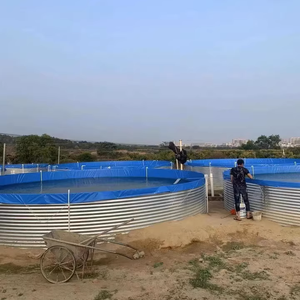 Grands réservoirs de pisciculture en bâche PVC commerciale, ensemble complet, feuille galvanisée, bassin d'élevage de poissons pour pisciculture - Product Image 1