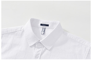 Camisa de lino a rayas florales informal de diseño Premium para hombre, tela de punto transpirable de algodón puro, colección de verano holgada de manga larga - Product Image 3