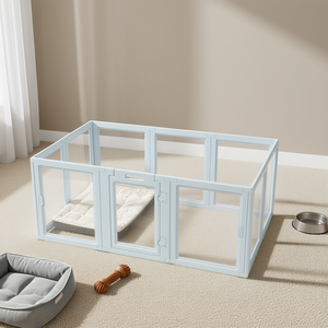 Vevor Corral Transparente para Cachorros 76x49x30 Pulgadas, Gran Tamaño, Puerta para Mascotas, Corral de Plástico para Interiores - Product Image 2