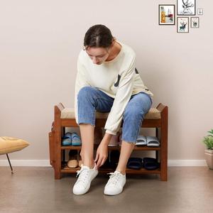 Panier à chaussures en bambou de haute qualité, meuble pour change de chaussures, avec coussin, idéal pour le siège - Product Image 3