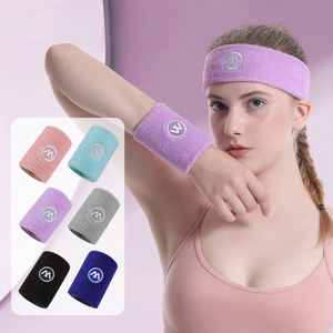 Wrist Protection Sweat Absorption Sports Fitness Yoga Breathable Cotton Towel Wrist Band Headband Sweatband - Product Image 1