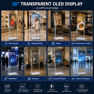 Écran OLED sur pied de 30 pouces, résolution 1080x1920, haute luminosité, écran transparent pour restaurant, magasin de détail, hôtel - Product Image 6
