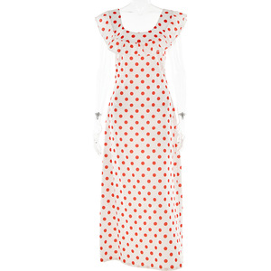 Vestido Casual con Hombros Descubiertos, Estampado de Lunares, Volantes, Falda Larga, Cintura Ajustada y Transpirable para Fiestas y Celebraciones - Product Image 5