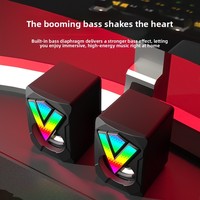 Speaker komputer portabel, pengeras suara komputer USB bercahaya kabel USB Subwoofer Mini untuk Laptop Multimedia Audio bermain game