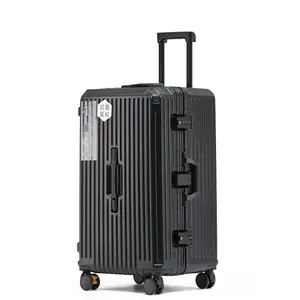 2023 New Design Multi Functional Extra Large Capacity Luggage Check In Big Size Aluminum Frame Suitcase With Cup Holder