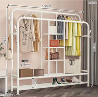 Porte-manteau en métal multifonctionnel Armoire à chaussures Combinaison multicouche Séchoir à vêtements pour le salon Cuisine Armoire