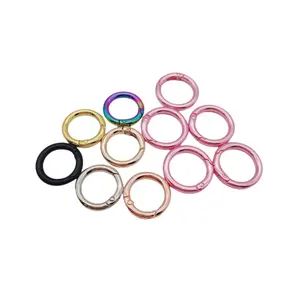 Keychain Accessories Openable Metal O Ring Carabiner Snap Clip Opening Key Ring Buckle Round Spring O Rings