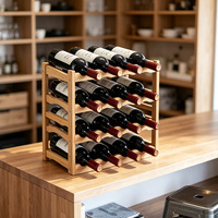 Range-bouteilles rectangulaire moderne en bois, robuste et durable, pour comptoir et garde-manger