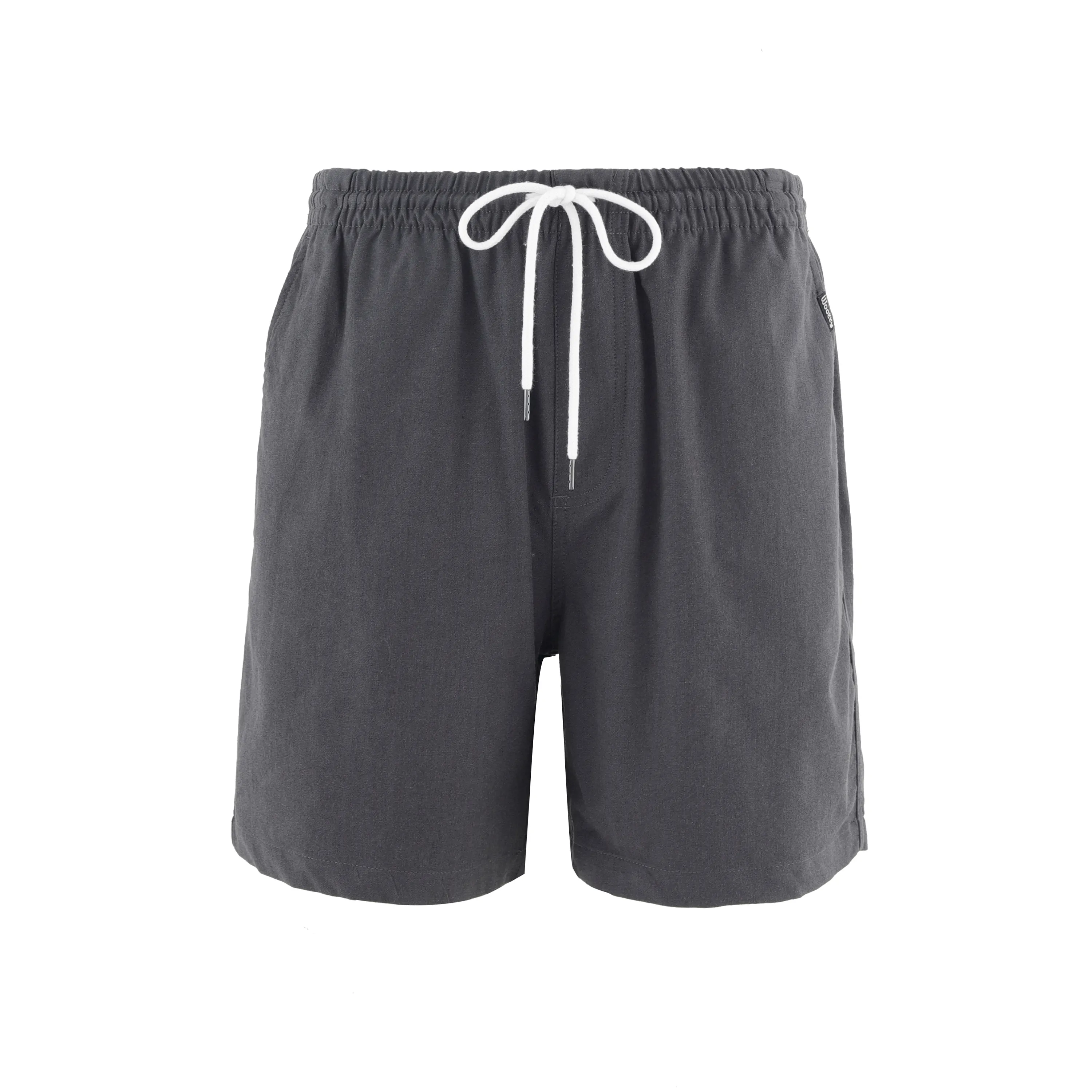 Pantalones cortos para correr al aire libre transpirables de lana merino de color sólido con logotipo personalizado para hombres