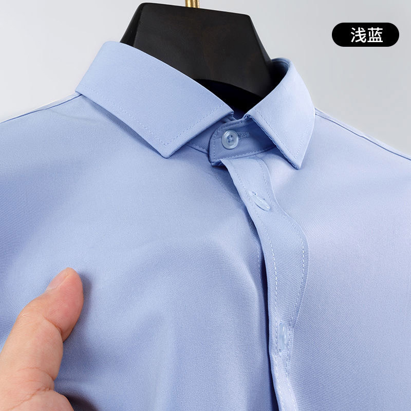 Light blue short sleeve--four-way stretch