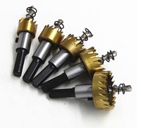 Scies cloches en acier rapide à pointe en carbure pour acier inoxydable, 12 à 100 mm, avec mandrin intégré et poignée triangulaire pilote intégrée pour
