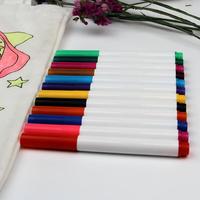 Marqueur de peinture textile sûr et non toxique, 12 couleurs, lavable, permanent, fournitures d'art textile pour vêtements et chaussures DIY