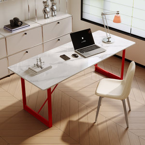 Bureau d'<span class=keywords><strong>ordinateur</strong></span> moderne et simple pour la maison, le bureau, les petits appartements, la chambre à coucher, surface rectangulaire en métal, table de travail, aucun assemblage requis - Product Image 3
