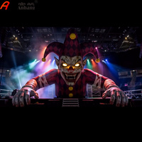 Clown gonflable géant effrayant, Joker maléfique avec yeux LED, clown d'horreur gonflable pour la décoration de scène de concert, festival d'Halloween, événement
