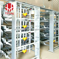 Système de cage d'élevage intensif de type H pour poussins, avec alimentation et abreuvement automatiques, pour fermes avicoles de moyenne et grande taille