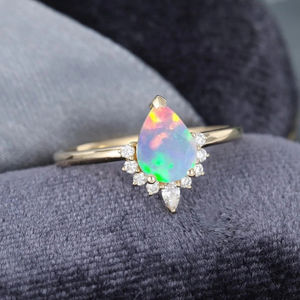 Anillo Vintage de ópalo, corona, aniversario, regalo de cumpleaños - Product Image 2