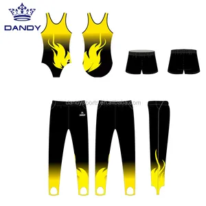 Justaucorps de gymnastique de garçon de sublimation de qualité supérieure avec le justaucorps de gymnastique des hommes de short