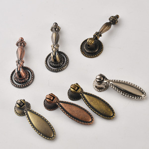 Antique Style Zinc Alloy Oval Furniture Handle <b>Drawer</b> Pull Durable Chinese Design - Product Image 4