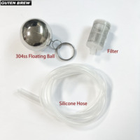 Boule de flotteur d'acier inoxydable, filtre flottant liquide de tube d'immersion, kit d'extraction de bière de baril de brassage avec le tube de silicone
