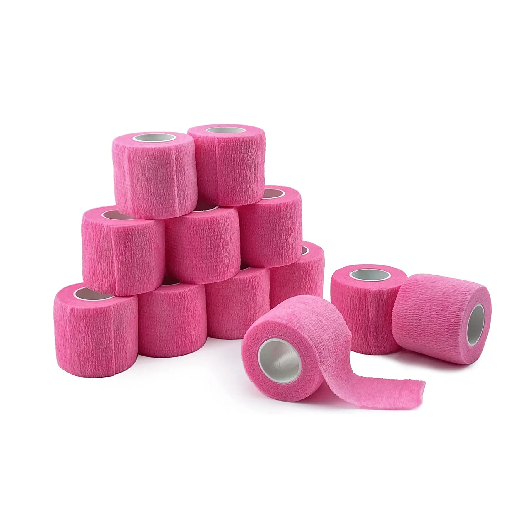 Hot Sale Einweg griff Verpackung Selbst klebendes Klebeband Atmungsaktive elastische rosa Tattoo Post Care Bandage