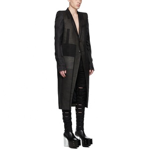 เสื้อโค้ทของผู้ชายสีดำแบบสั่งทำความยาวของเสื้อผ้าแฟชั่นล่าสุดพร้อมผ้าทอดีไซน์คล้ายกับเสื้อโค้ทสำหรับผู้ชาย - Product Image 2