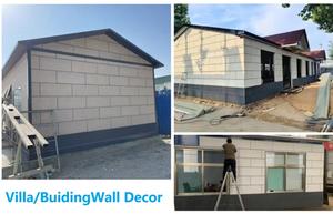 Panneau de revêtement en métal revêtu de pierre gravé pour la rénovation de villas, décoration murale extérieure, rénovation de vieilles maisons - Product Image 5
