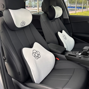 Appuie-tête et support lombaire pour voiture, oreiller en mousse à mémoire de forme en forme de U, motif floral, pour le confort du siège de voiture, usage général - Product Image 1