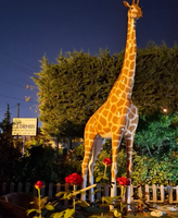 Statues de girafe en fibre de verre et résine, décor de jardin extérieur, taille réelle, art abstrait anime, personnalisées, colorées, en vente