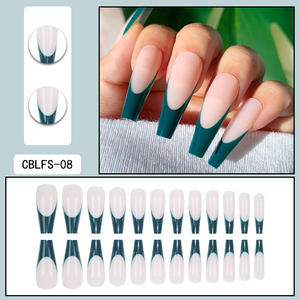 Haute Qualité Long Cercueil En Forme Français Pointu Acrylique Patch Ongles Conseils Design Élégant ABS Ongles <span class=keywords><strong>Press</strong></span>és En Gros <span class=keywords><strong>Pas</strong></span> <span class=keywords><strong>Cher</strong></span> Doigt - Product Image 4