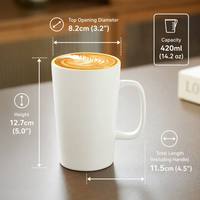 Mug en céramique bicolore minimaliste de 420 ml (14 oz) avec finition mate et intérieur de couleur vive, tasse à thé en porcelaine pour cadeau promotionnel