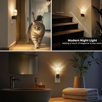 Veilleuse moderne ZHILAI, lumière blanche chaude, mini veilleuse LED à capteur, à intensité variable, à brancher, pour chambre à coucher