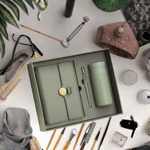 Juego de Caja de Regalo de Cuaderno de Cuero PU de Alta Gama Personalizado para Empresas con Logotipo Personalizado, Impresión de Serigrafía, Edición de San Valentín - Product Image 3