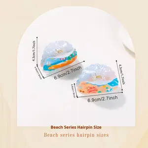 Goreisi กิ๊บหนีบ<span class=keywords><strong>ผม</strong></span>รูปเปลือกหอยพลาสติกสำหรับฤดูร้อนชายหาดมหาสมุทรฮาวายของผู้หญิงสไตล์ยุโรป-อเมริกัน - Product Image 3