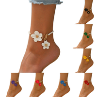 Tobillera de Flor Blanca Elegante y Sencilla, Joyería de Pie Versátil con Flor Grande, Hebilla de Aleación Duradera, Joyería de Moda
