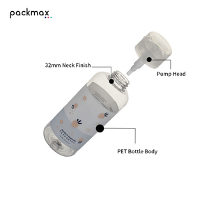 Bouteille démaquillante transparente en PET de 500 ml à épaule ronde avec pompe - Contenant vide pour dissolvant de vernis à ongles en gros - Product Image 2