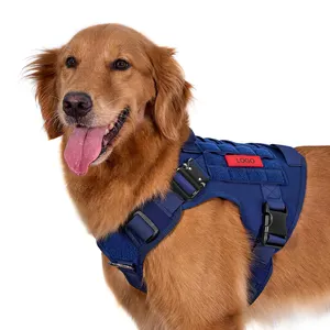 Adjustable Metal Buckle Tactical Dog Harness Comfortable Dog Patrol Vest with Hook and Loop