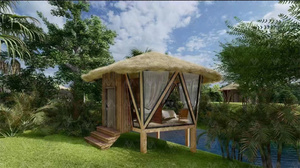 Toiture en paille artificielle isolante pour maison d'hôtes décorative en zone touristique - Product Image 4
