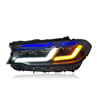 Ensemble de phares LED KGKB pour BMW Série 5 G30 G38 520i 530i 2018-2020, mise à niveau avec DRL bicolore, double lentille de projecteur, Plug & Play