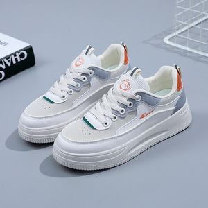 Zapatos Deportivos Casuales de Piel Blanca con Cordones y Plataforma Baja, Hechos en China, Modelo 2023, para Estudiantes, Otoño - Product Image 5